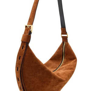 AllSaints Half Moon Large Suede Crossbody Bag